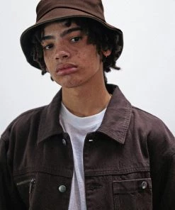 SALE Afends Unisex Richmond - Organic Denim Bucket Hat - Coffee 9 SALE Afends Unisex Richmond - Organic Denim Bucket Hat - Coffee