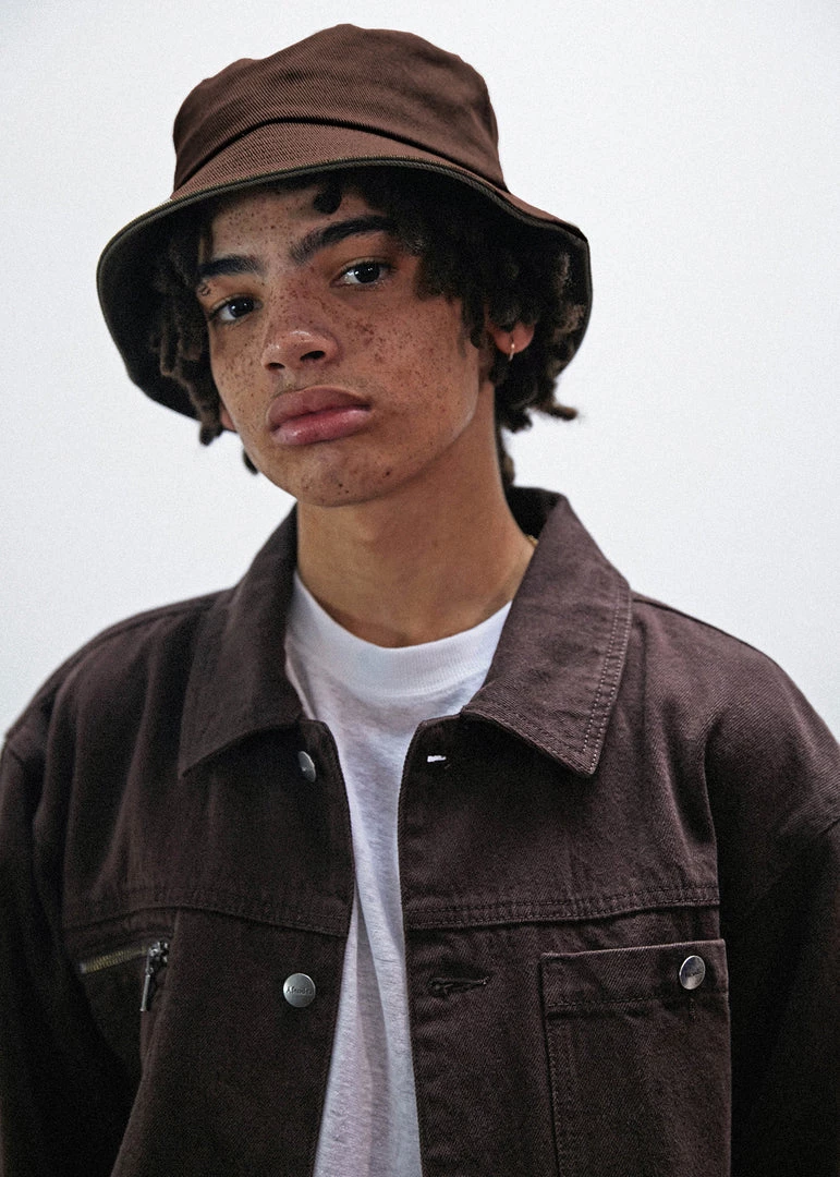 SALE Afends Unisex Richmond - Organic Denim Bucket Hat - Coffee 5 SALE Afends Unisex Richmond - Organic Denim Bucket Hat - Coffee