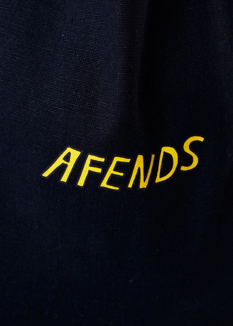 Clothing Afends Unisex Mushy - Recycled Tote Bag - Black 4 Clothing Afends Unisex Mushy - Recycled Tote Bag - Black