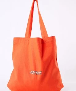 Afends Unisex Mushy - Recycled Tote Bag - Coral