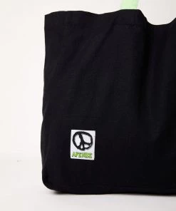 Afends Unisex Natural Technology - Hemp Oversized Tote Bag - Black NEW ARRIVALS