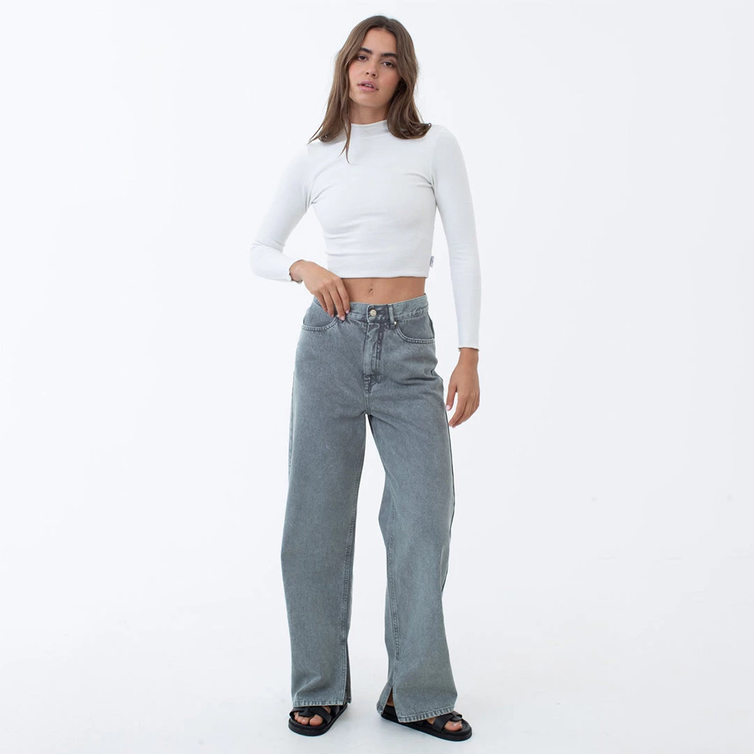 Afends Womens Bella - Organic Denim Baggy Jeans - Faded Steel 7 Afends Womens Bella - Organic Denim Baggy Jeans - Faded Steel