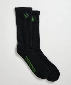 Afends Unisex Happy Hemp - Socks One Pack - Black EVERYDAY ESSENTIALS