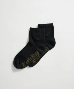 EVERYDAY ESSENTIALS Afends Unisex Happy Hemp - Ankle Socks One Pack - Black / Black