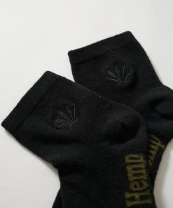 EVERYDAY ESSENTIALS Afends Unisex Happy Hemp - Ankle Socks One Pack - Black / Black