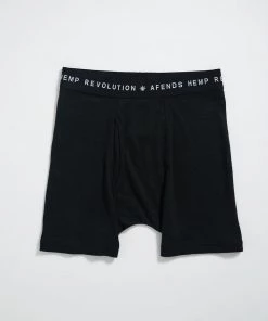 Afends Mens THC - Hemp Boxer Briefs - Black Clothing