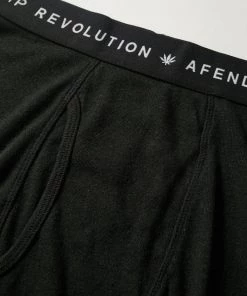 Afends Mens THC - Hemp Boxer Briefs - Black Clothing