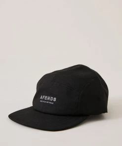 Clothing Afends Unisex Misprint - Organic Panelled Cap - Black