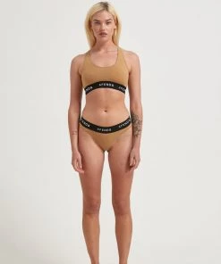 Afends Womens Molly - Hemp Sports Crop - Chestnut