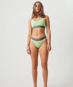 Afends Womens Molly - Hemp Sports Crop - Lime Green