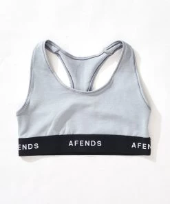 EVERYDAY ESSENTIALS Afends Womens Molly - Hemp Sports Crop - Shadow