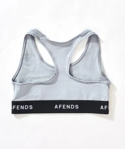 EVERYDAY ESSENTIALS Afends Womens Molly - Hemp Sports Crop - Shadow