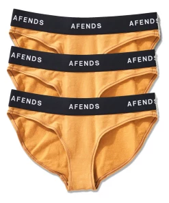 EVERYDAY ESSENTIALS Afends Womens Molly - Hemp Bikini Briefs 3 Pack - Chestnut