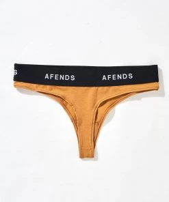EVERYDAY ESSENTIALS Afends Womens Molly - Hemp G-String Briefs 3 Pack - Chestnut