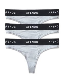 Afends Womens Molly - Hemp G-String Briefs 3 Pack - Shadow EVERYDAY ESSENTIALS