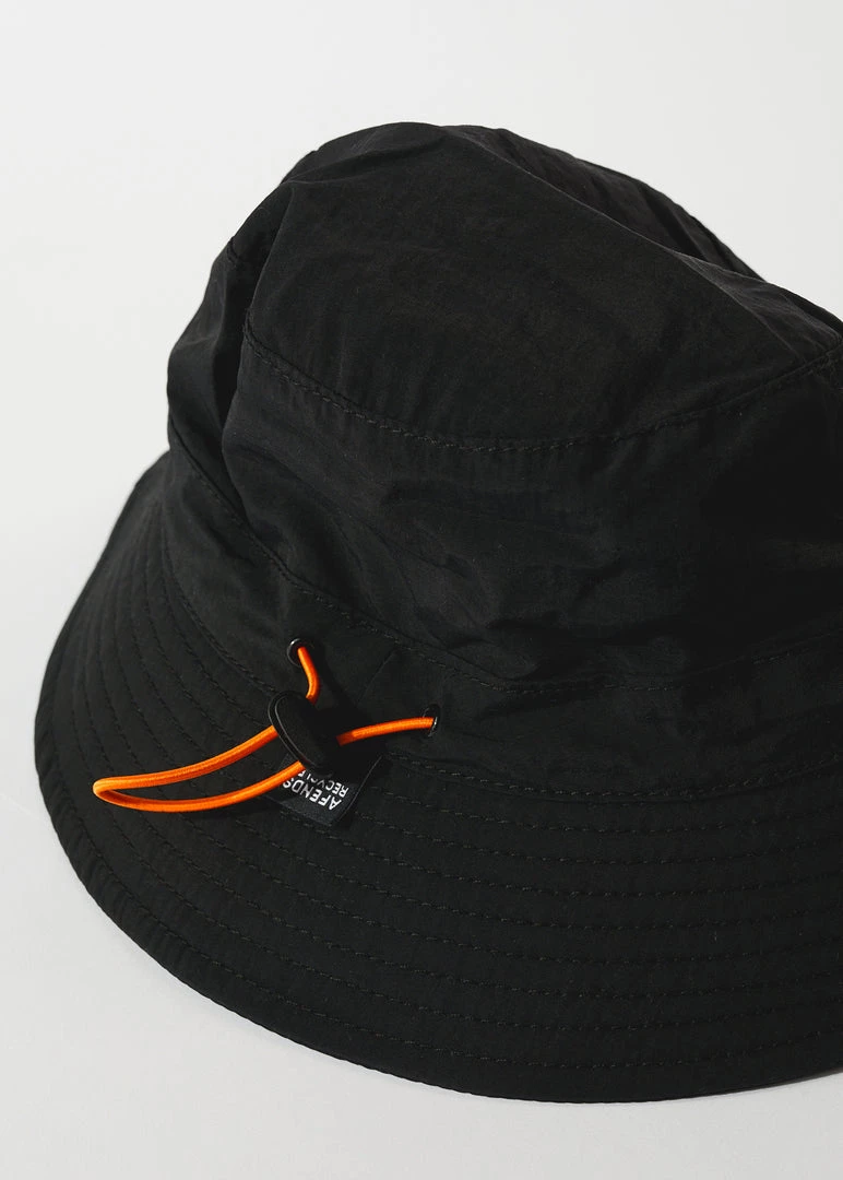 Clothing Afends Unisex Beam Up - Recycled Spray Bucket Hat - Black 2 Clothing Afends Unisex Beam Up - Recycled Spray Bucket Hat - Black