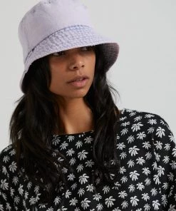 Afends Unisex Zelly - Hemp Denim Bucket Hat - Vintage Orchid