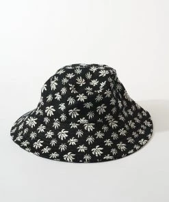 Afends Unisex Pascale - Hemp Wide Brim Bucket Hat - Black Clothing