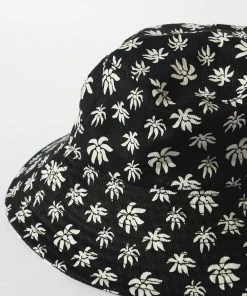 Afends Unisex Pascale - Hemp Wide Brim Bucket Hat - Black Clothing
