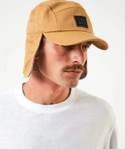 Afends Unisex Colby - Hemp Flap 5 Panel Cap - Chestnut