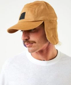 Afends Unisex Colby - Hemp Flap 5 Panel Cap - Chestnut