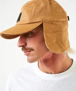 Afends Unisex Colby - Hemp Flap 5 Panel Cap - Chestnut