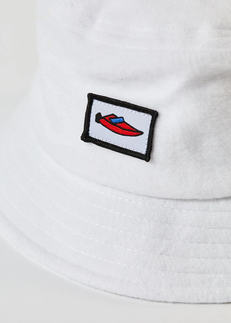 Afends Unisex Naughty - Recycled Fleece Bucket Hat - White Clothing 2 Afends Unisex Naughty - Recycled Fleece Bucket Hat - White Clothing