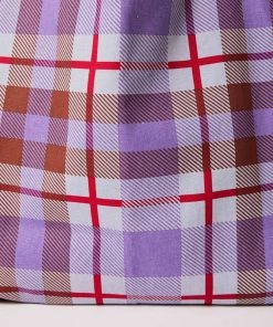 Afends Unisex Colby - Hemp Check Tote Bag - Plum Clothing
