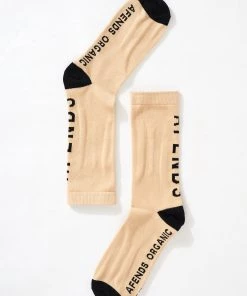 Clothing Afends Unisex Solitude - Organic Crew Socks - Bone