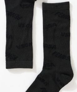 Afends Unisex Naughty - Recycled Crew Socks - Charcoal