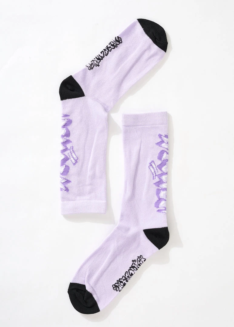 Afends Unisex Tracks - Recycled Crew Socks - Tulip 1 Afends Unisex Tracks - Recycled Crew Socks - Tulip