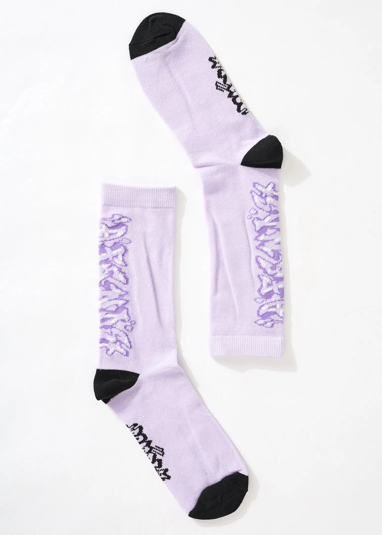 Afends Unisex Tracks - Recycled Crew Socks - Tulip 2 Afends Unisex Tracks - Recycled Crew Socks - Tulip