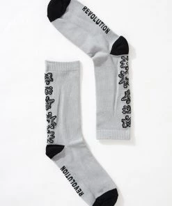 Afends Unisex Fixative - Hemp Crew Socks - Shadow Clothing
