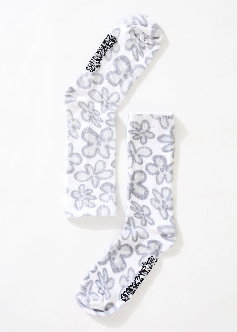 Afends Unisex Digital Daisy - Recycled Crew Socks - Charcoal Clothing 1 Afends Unisex Digital Daisy - Recycled Crew Socks - Charcoal Clothing