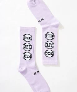 Afends Unisex Crypto - Organic Crew Socks - Tulip
