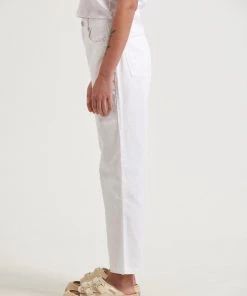 Afends Womens Shelby - Hemp Twill Wide Leg Pants - White