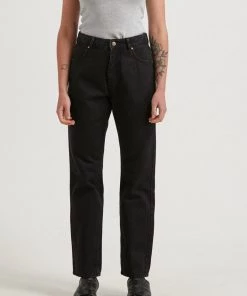Afends Womens Violet - Organic Denim Straight Leg Jeans - Washed Black