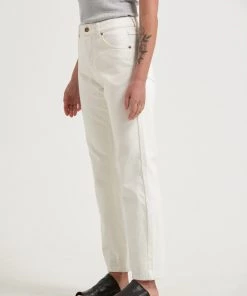 Afends Womens Violet - Organic Denim Straight Leg Jeans - Off White Clothing