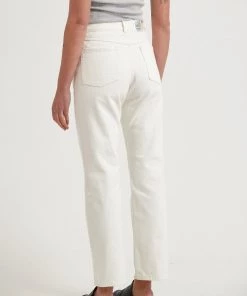 Afends Womens Violet - Organic Denim Straight Leg Jeans - Off White Clothing