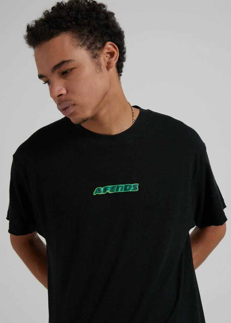 Afends Unisex Remember To Breathe - Unisex Hemp Oversized T-Shirt - Black Clothing 3 Afends Unisex Remember To Breathe - Unisex Hemp Oversized T-Shirt - Black Clothing