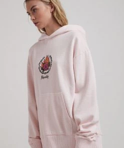 SALE Afends Unisex Eternal Venus - Unisex Hemp Pull On Hood - Ariel Pink