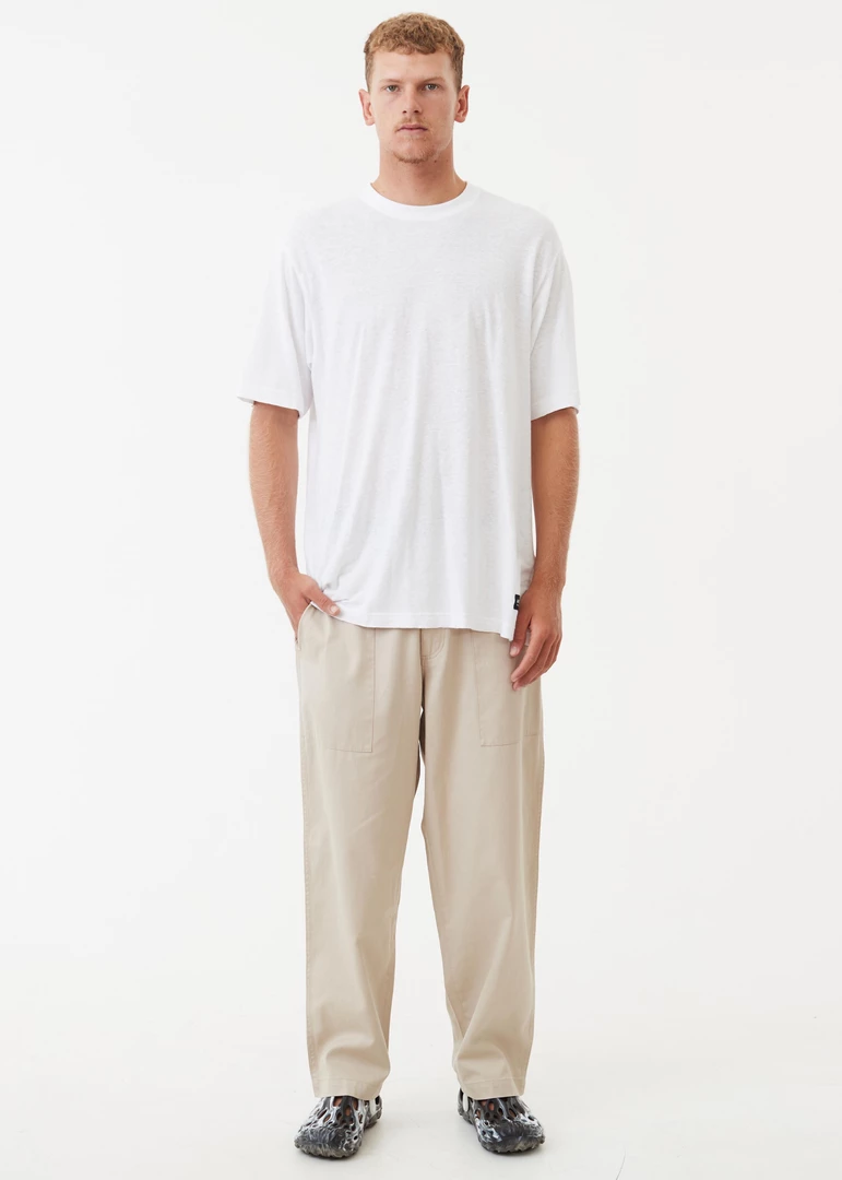 Afends Mens Chess Club - Hemp Relaxed Pants - Cement 2 Afends Mens Chess Club - Hemp Relaxed Pants - Cement