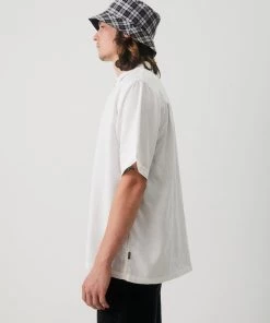 Afends Mens Daily - Hemp Cuban Short Sleeve Shirt - White