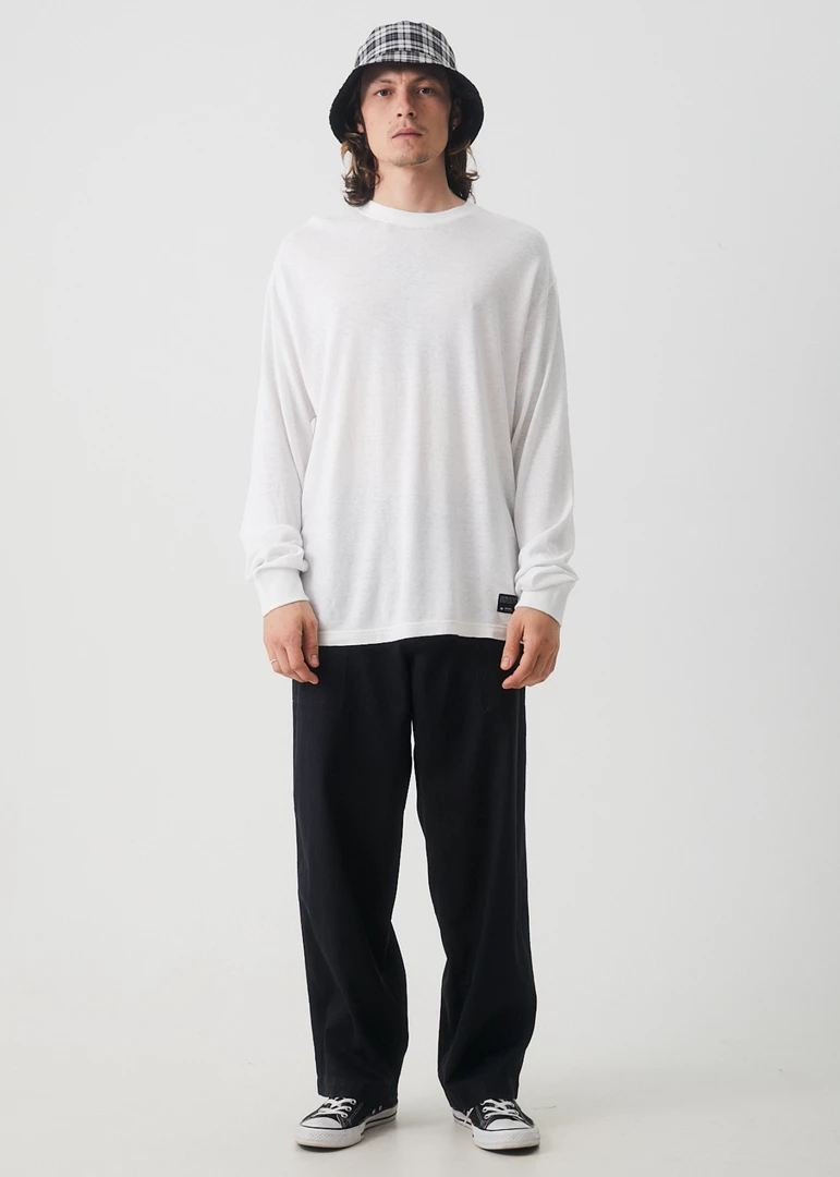 Afends Mens Essential - Hemp Retro Long Sleeve T-Shirt - White NEW ARRIVALS 3 Afends Mens Essential - Hemp Retro Long Sleeve T-Shirt - White NEW ARRIVALS