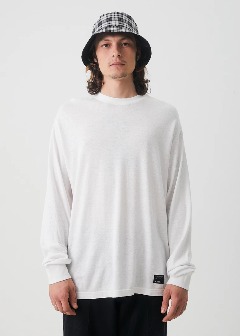 Afends Mens Essential - Hemp Retro Long Sleeve T-Shirt - White NEW ARRIVALS 1 Afends Mens Essential - Hemp Retro Long Sleeve T-Shirt - White NEW ARRIVALS
