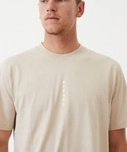 NEW ARRIVALS Afends Mens Luxury - Recycled Retro T-Shirt - Cement