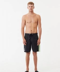 Afends Mens Natural Technology - Hemp Fixed Waist Boardshorts - Black NEW ARRIVALS