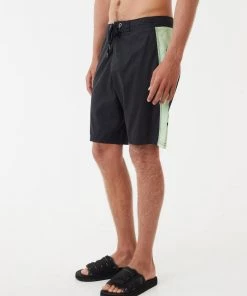 Afends Mens Natural Technology - Hemp Fixed Waist Boardshorts - Black NEW ARRIVALS