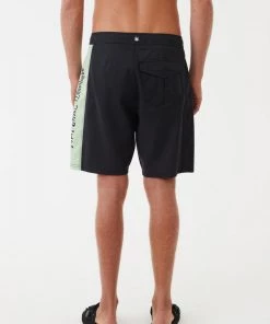 Afends Mens Natural Technology - Hemp Fixed Waist Boardshorts - Black NEW ARRIVALS
