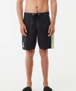 Afends Mens Natural Technology - Hemp Fixed Waist Boardshorts - Black NEW ARRIVALS